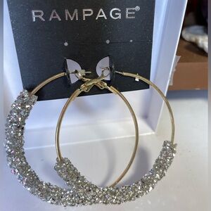 Rampage Gold and Silver Textured Hoop Earrings